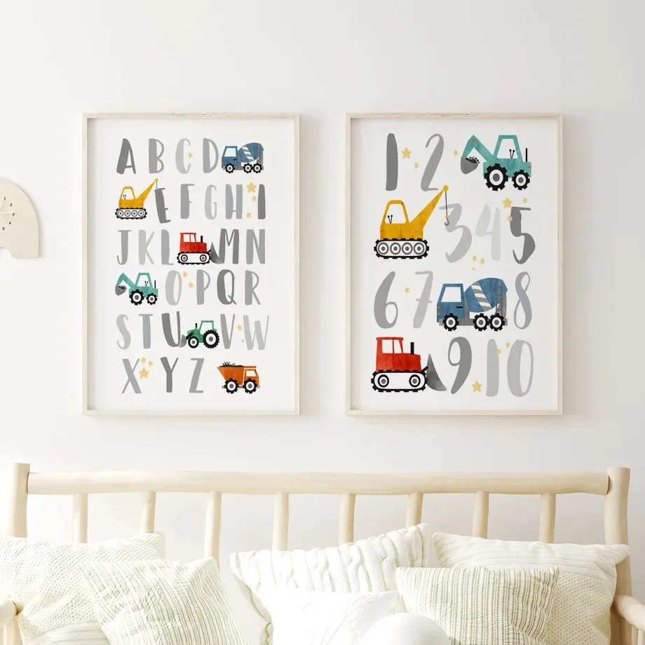 Heavy Equipment Background - Modern Nordic Style Canvas Print Painting
