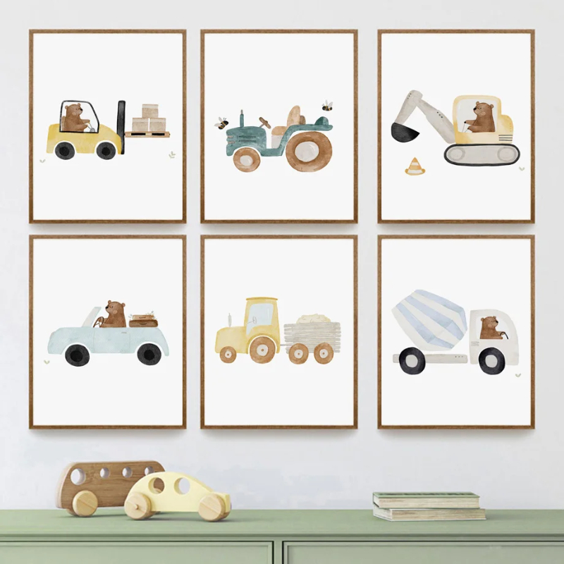 Cartoon Bear Forklift Excavato - огляд і ціна Heavy Equipment Background