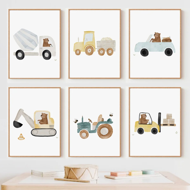 Cartoon Bear Forklift Excavato - огляд і ціна Heavy Equipment Background