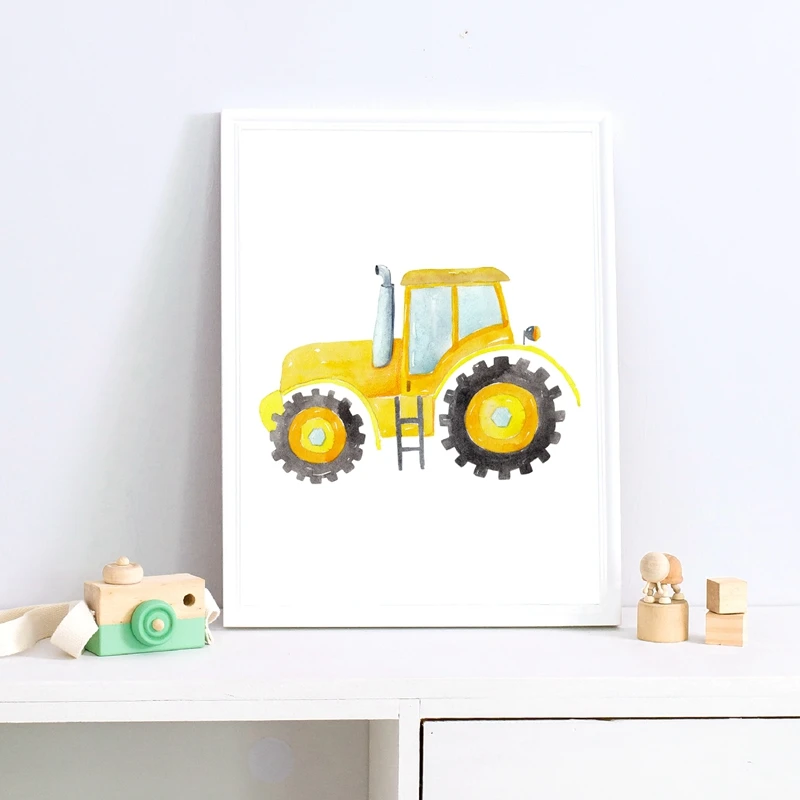 Construction Vehicles Watercol - огляд і ціна Heavy Equipment Background