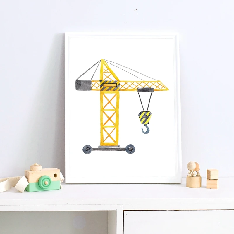 Construction Vehicles Watercol - огляд і ціна Heavy Equipment Background