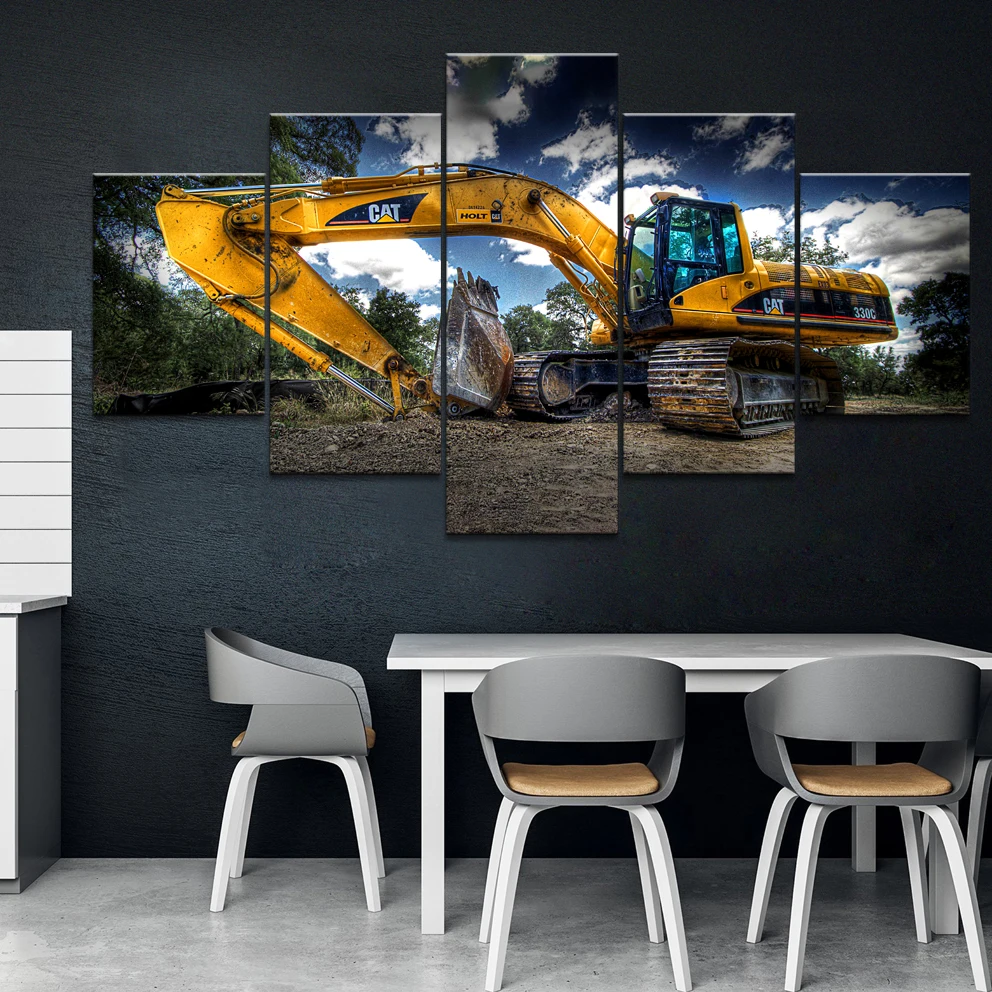 No Framed 5 Pieces Excavator L - огляд і ціна Heavy Equipment Background