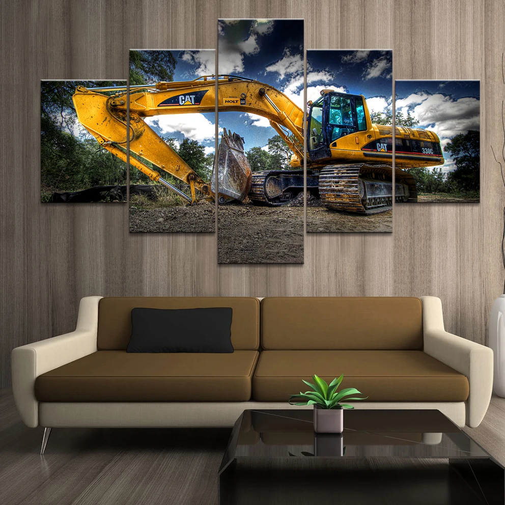 No Framed 5 Pieces Excavator L - огляд і ціна Heavy Equipment Background