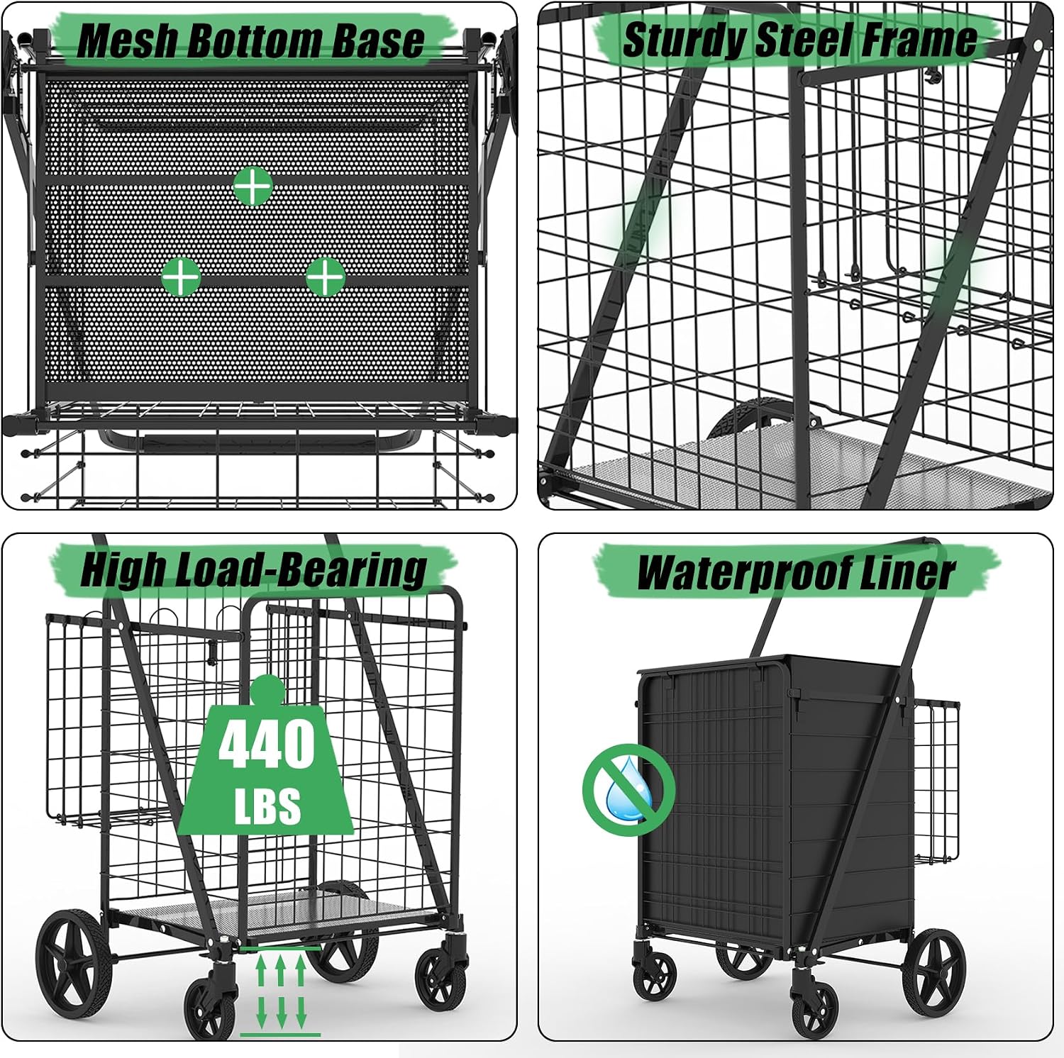 Heavy Duty Folding Shopping Ca - огляд і ціна Heavy Equipment Bucket