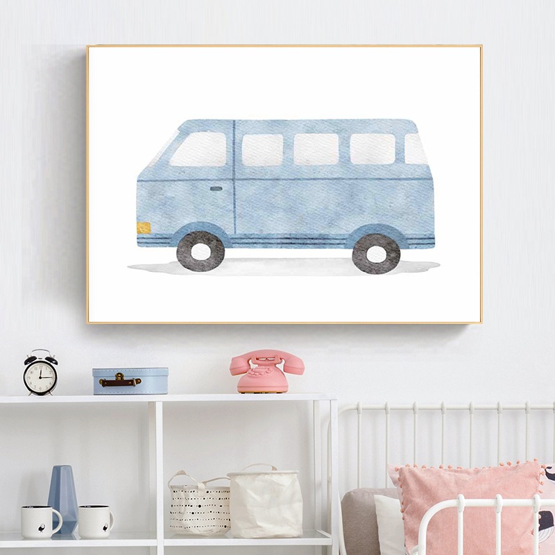Watercolor Vehicles Wall Art C - огляд і ціна Heavy Equipment Background
