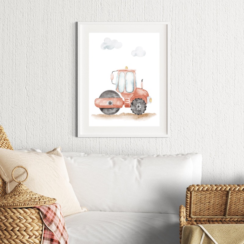 Watercolor Vehicles Wall Art C - огляд і ціна Heavy Equipment Background