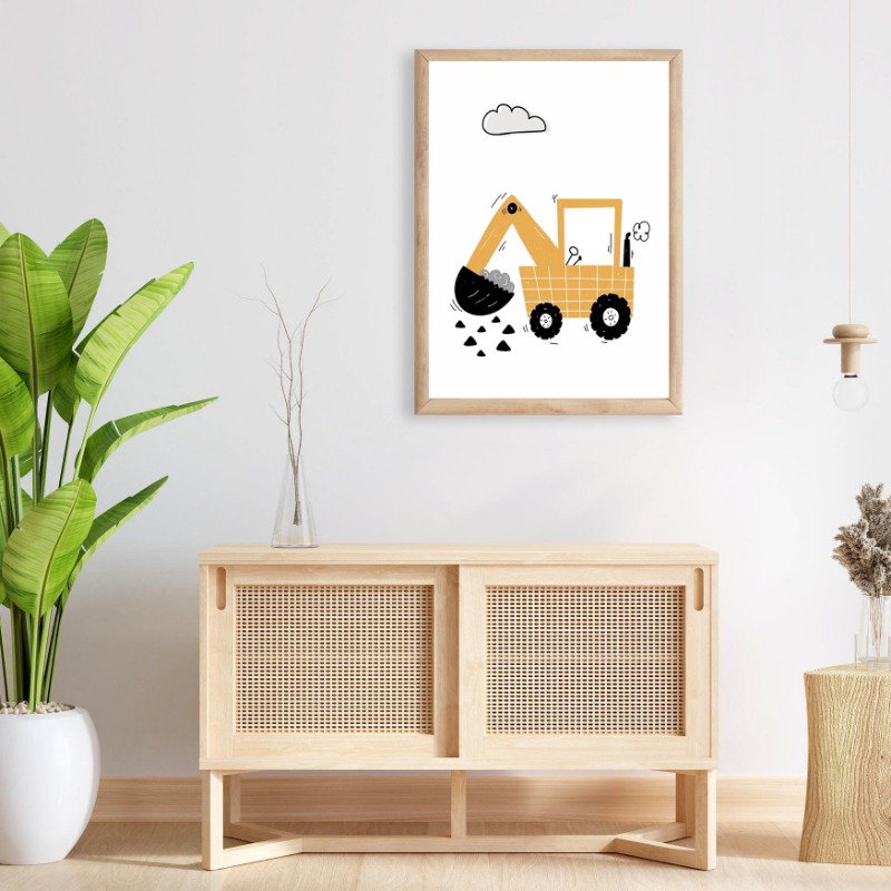 Watercolor Vehicles Wall Art C - огляд і ціна Heavy Equipment Background