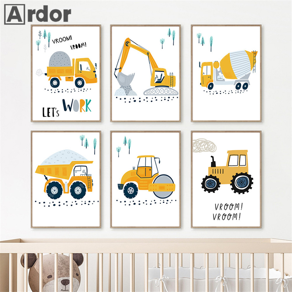 Child Poster Cartoon Tractor T - огляд і ціна Heavy Equipment Background