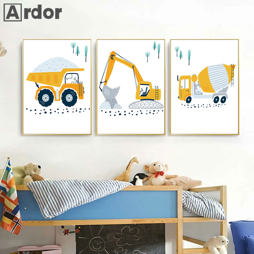 Child Poster Cartoon Tractor T - огляд і ціна Heavy Equipment Background