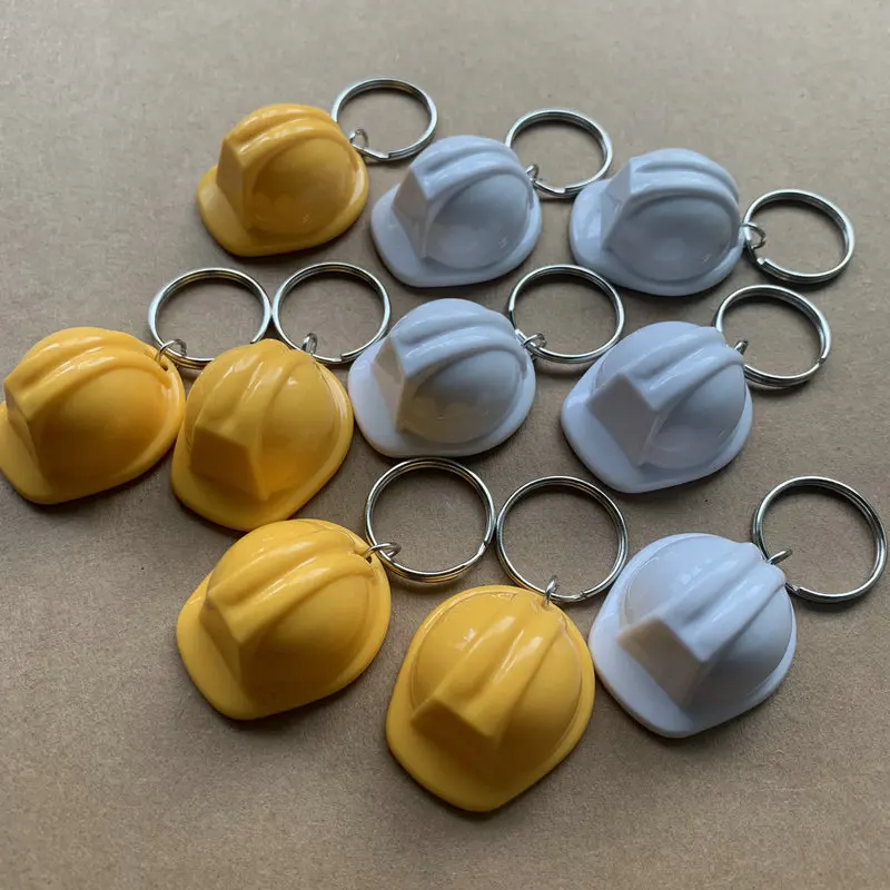 3D safety helmet keychain key  - огляд і ціна Heavy Equipment Keychain