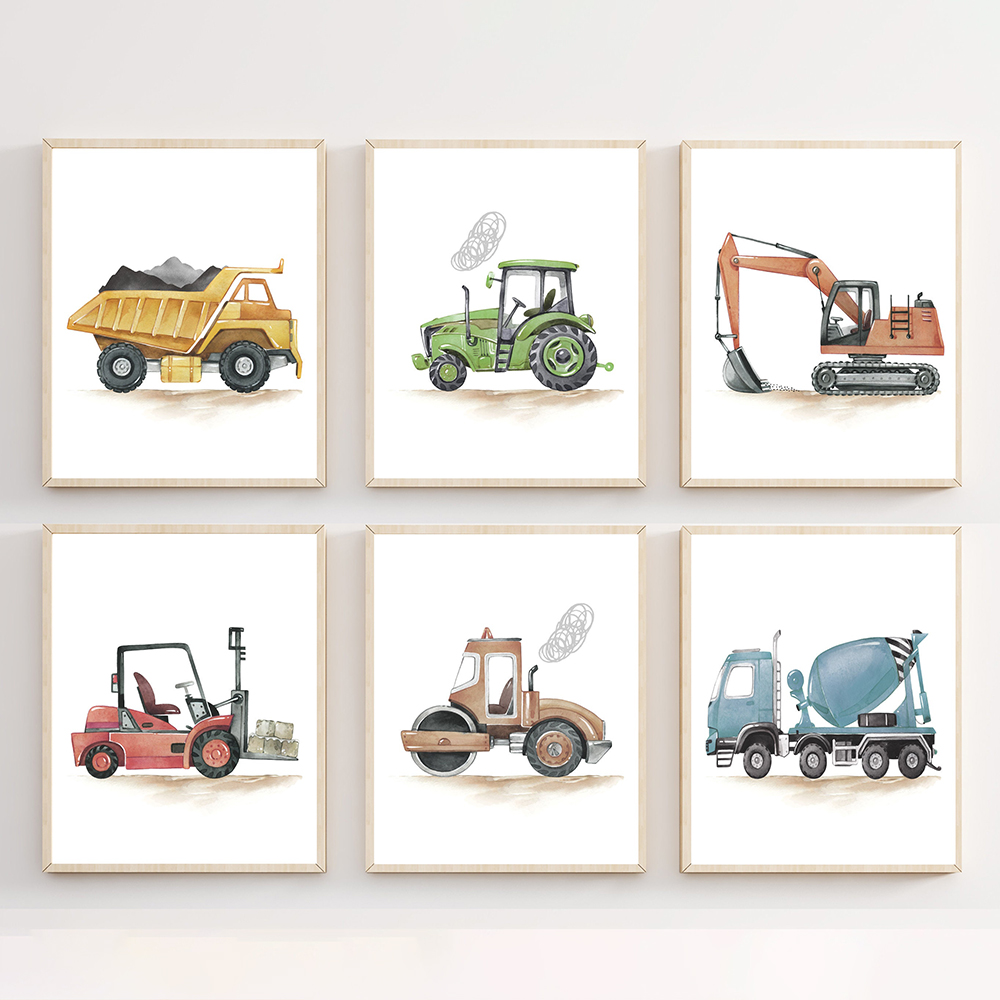 Construction Vehicle Prints Ca - огляд і ціна Heavy Equipment Background