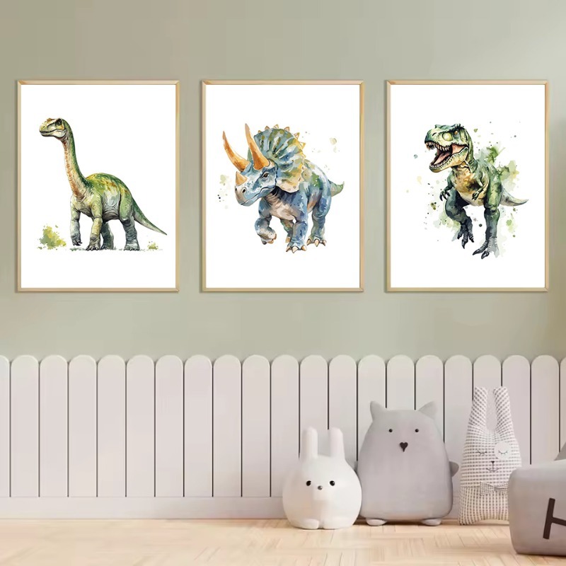 Watercolour Dinosaur Nursery T - огляд і ціна Heavy Equipment Background